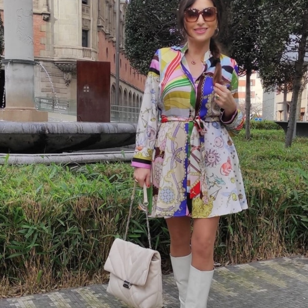 ZARA PRINTED MINI DRESS Medium - Picture 6 of 13